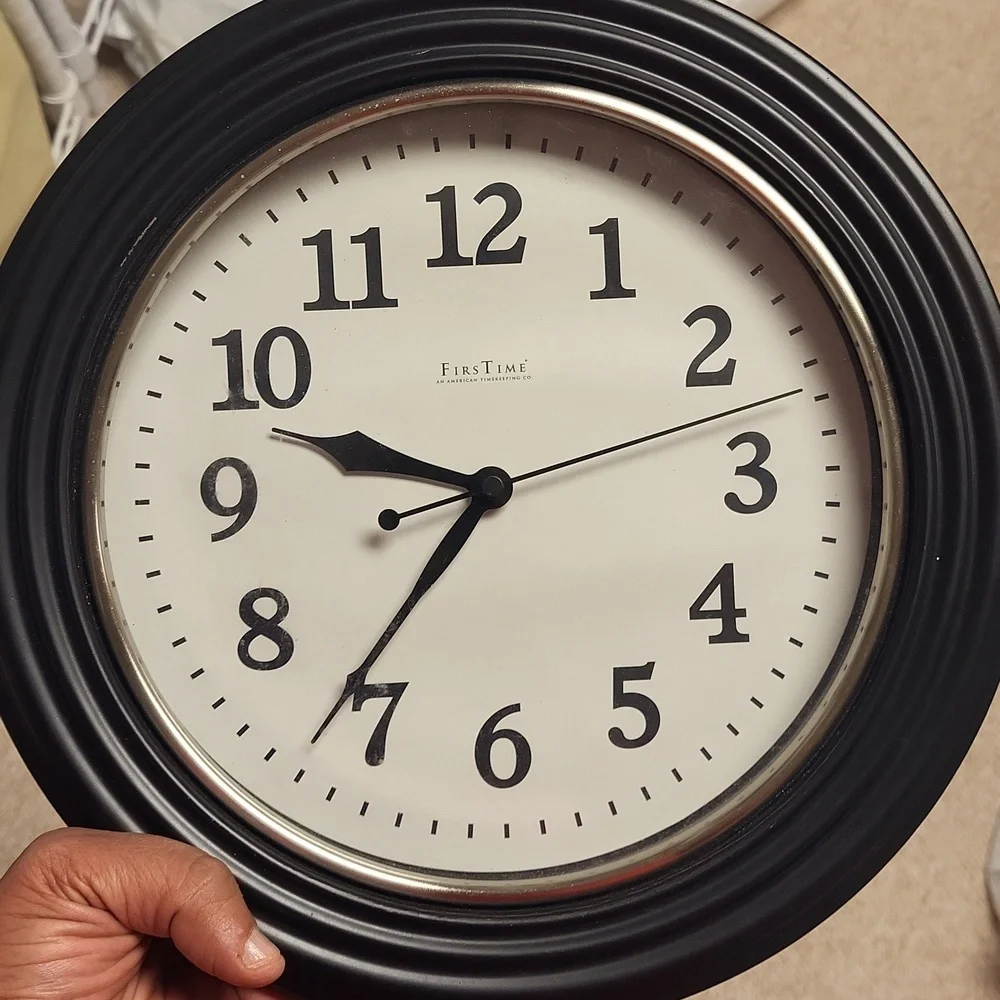 Firsttime Used Black Wall Clock 11.5